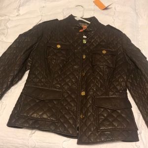Leather Tory Burch jacket